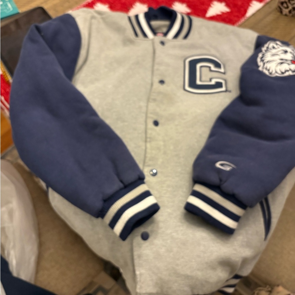 UConn Huskies vintage Gray and Blue Varsity Jacket